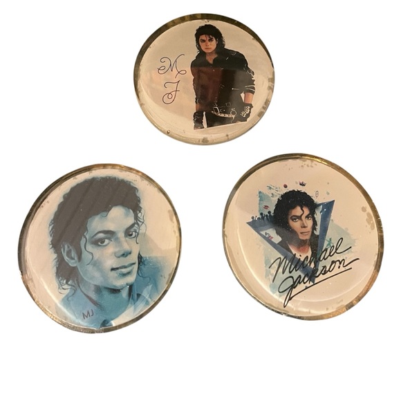 Other - Set of (3) Vintage Michael Jackson Acrylic Coasters